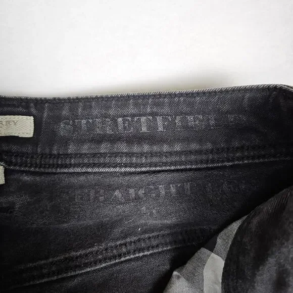 Burberry Brit Stretfield Women 27 Jean Black Denim Skinny Biker Designer Cotton - Picture 13 of 16